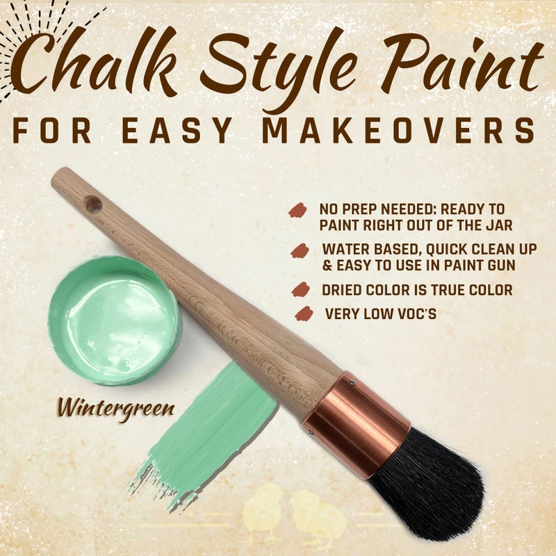 Chalky Chicks All-in-One Chalk Paint for Furniture or Cabinet - 32 Fl Oz - Matte Finish Wintergreen (Mint) for Metal, Wood Furniture Paint - No Sanding All-in-One for Home Decor & Crafts, USA Made - Image 3